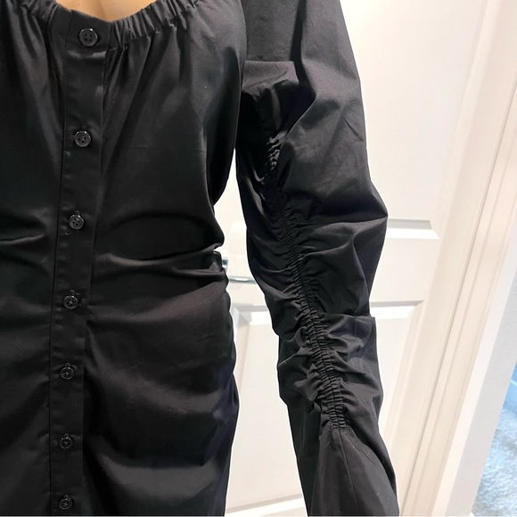 Who What Wear Women’s Tiffany Scoop-Neck Midi Long Sleeve Black Dress Medium - Picture 5 of 12